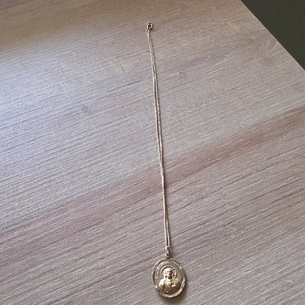 Gold Religious Pendant Necklace - Women's Jewelry